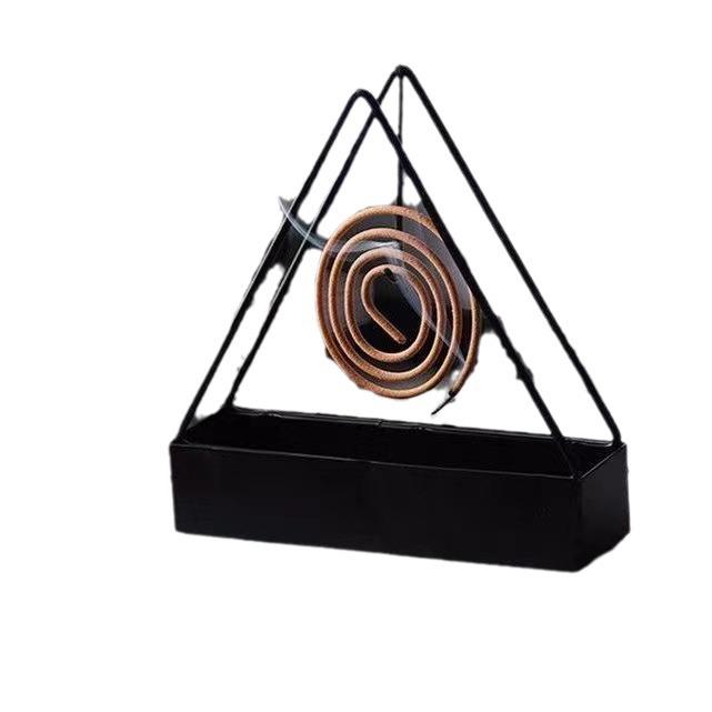 Triangular Mosquito Coil & Incense Holder - Sandalwood Rack with Ash Catcher