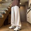 Fang Shaonan's White Casual Drawstring Straight-Leg Pants from the Trendy Brand Goodbai, Loose Wide-Leg Pants for Men