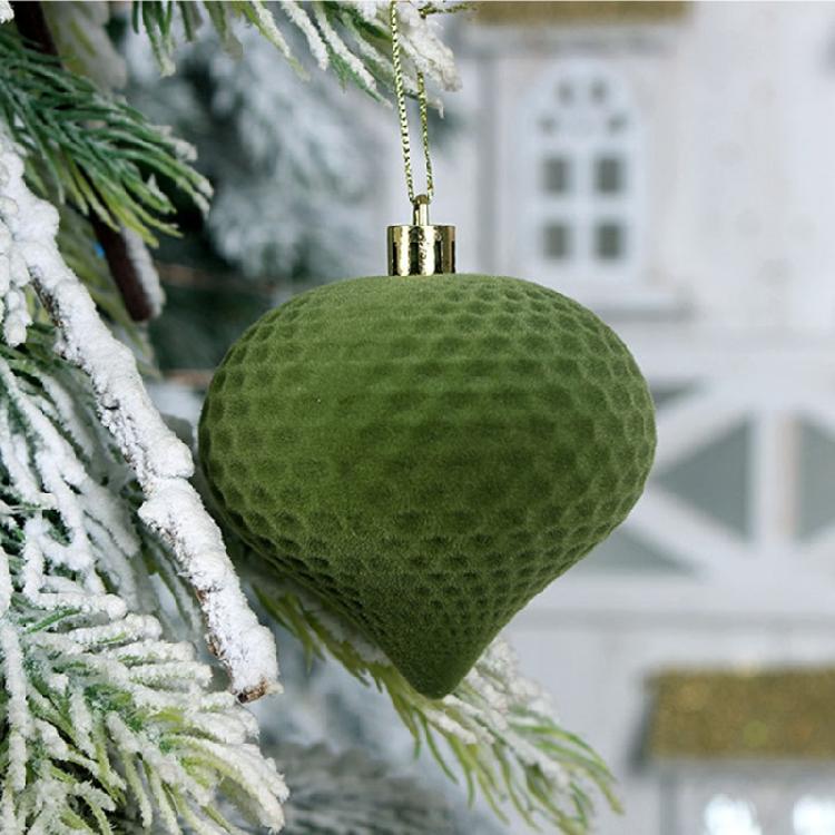 48Pcs Shatterproof Christmas Baubles Velvety Ball Hanging Ornament Christmas Tree Decoration For Wreath Mantels Window