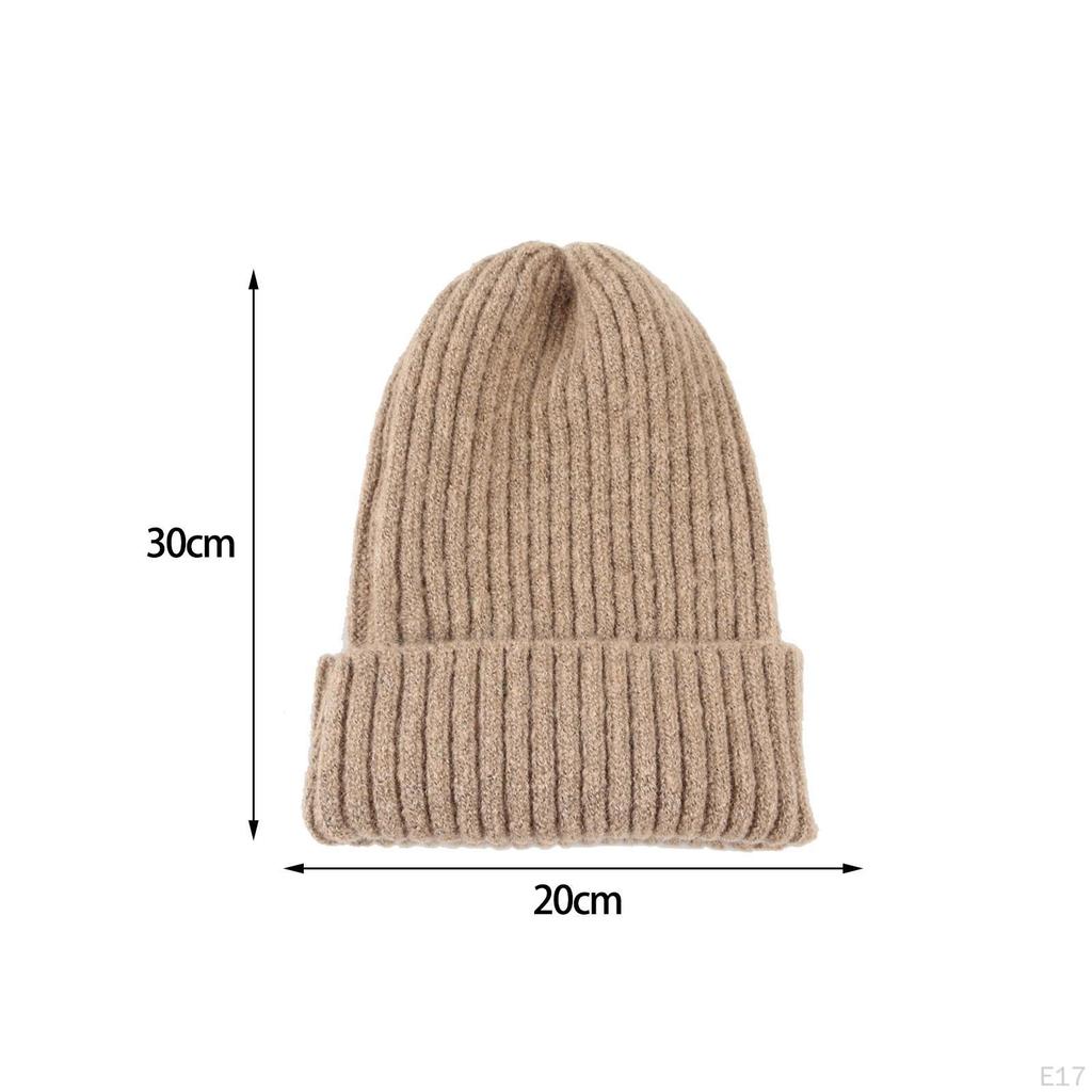 Knitted Winter Hat Beanie Soft Roll Up Edge Hats for Casual and Formal Occassion, a Size