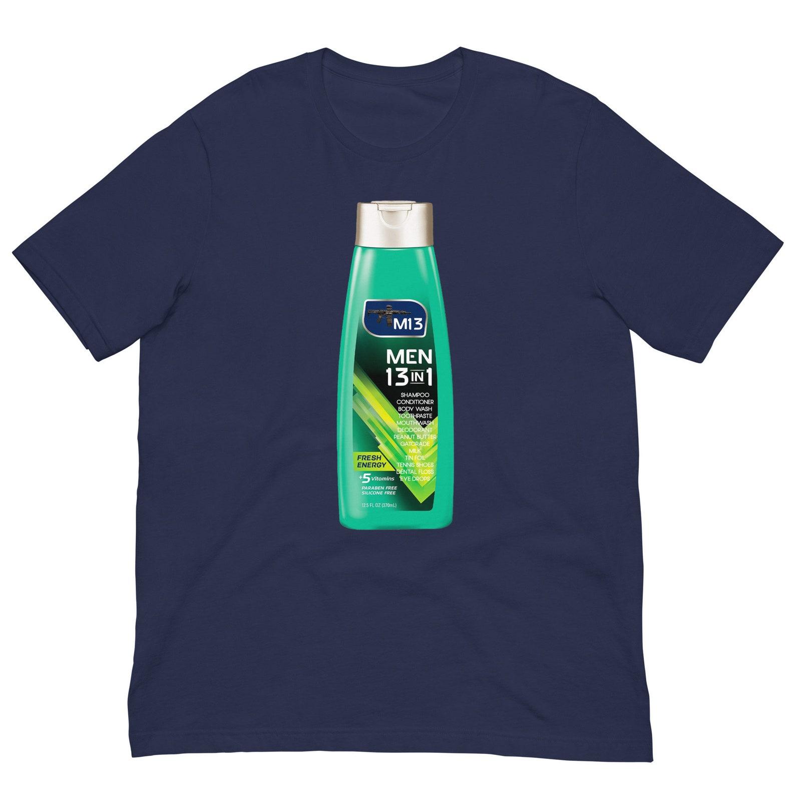 Mens Funny 13 in 1 Shampoo Meme Shirt, Funny Mens Tee, Shampoo Meme T shirt, Gift for Him, Husband Gifts, Fathers Day Gift, Ironic T shirt 3XL