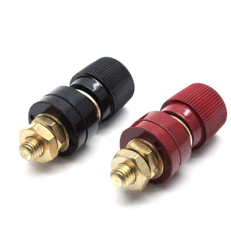 High Current Brass Automotive Terminals Copper Cable Lugs Stud Terminals Pair for 6mm 8mm Studs Motorcycle Battery Setups