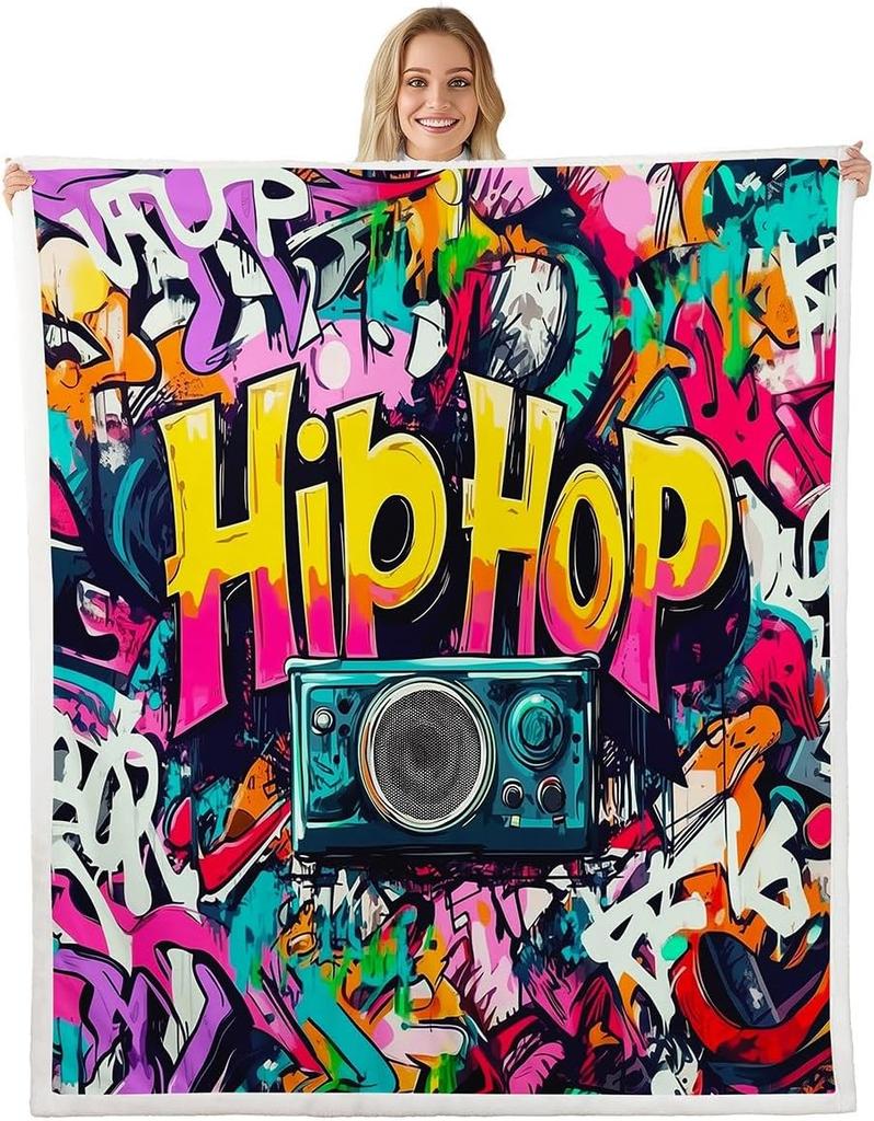 Colorful Airplane Blanket Soft Fleece Throw Kids Room Decor Aviation Theme Baby Gift Home Decoration