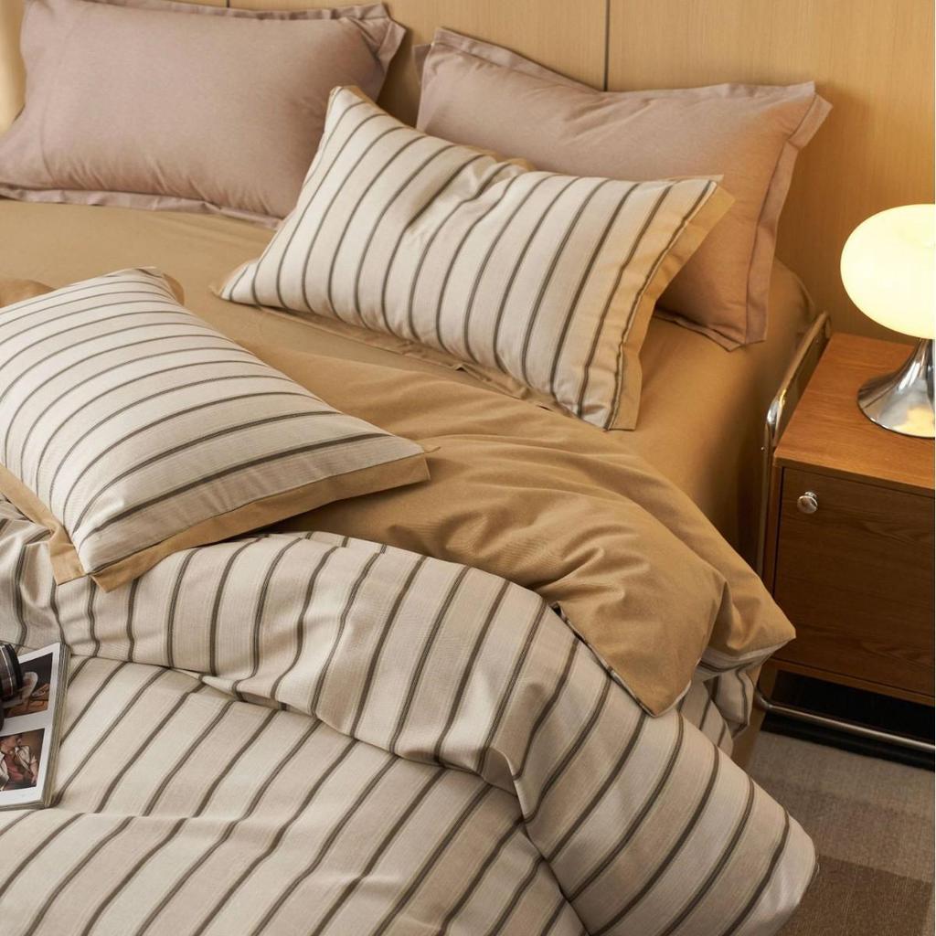 Premium 60s Brushed Cotton 4-Piece Sheet Set: Thickened, Warm, Autumn/Winter American Style