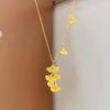 Premium exquisite Sansheng III lucky ginkgo necklace retro light luxury niche design temperament holiday gift for girlfriend