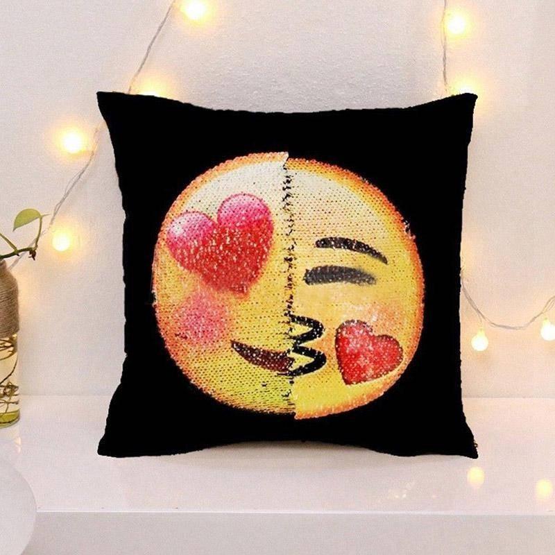Colorful Double-sided Emoji Mermaid Sequin Pillowcase For Cozy Home Decor