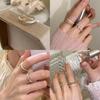 Elegant Heart Shaped Adjustable Copper Ring For Women Modern Fashion Accessory