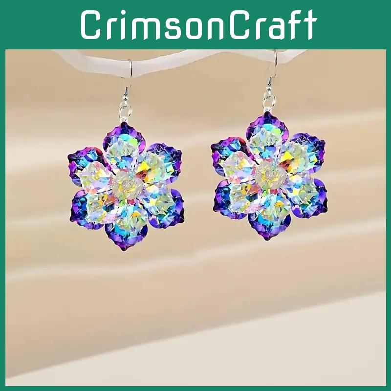 Fashionable Acrylic Snowflake Leaf Earrings With Intricate Geometric Design Ideal For Holiday Events