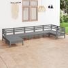 Day and Night - Day and Night Garden Furniture Set 7 Pieces Solid Gray Pine Wood