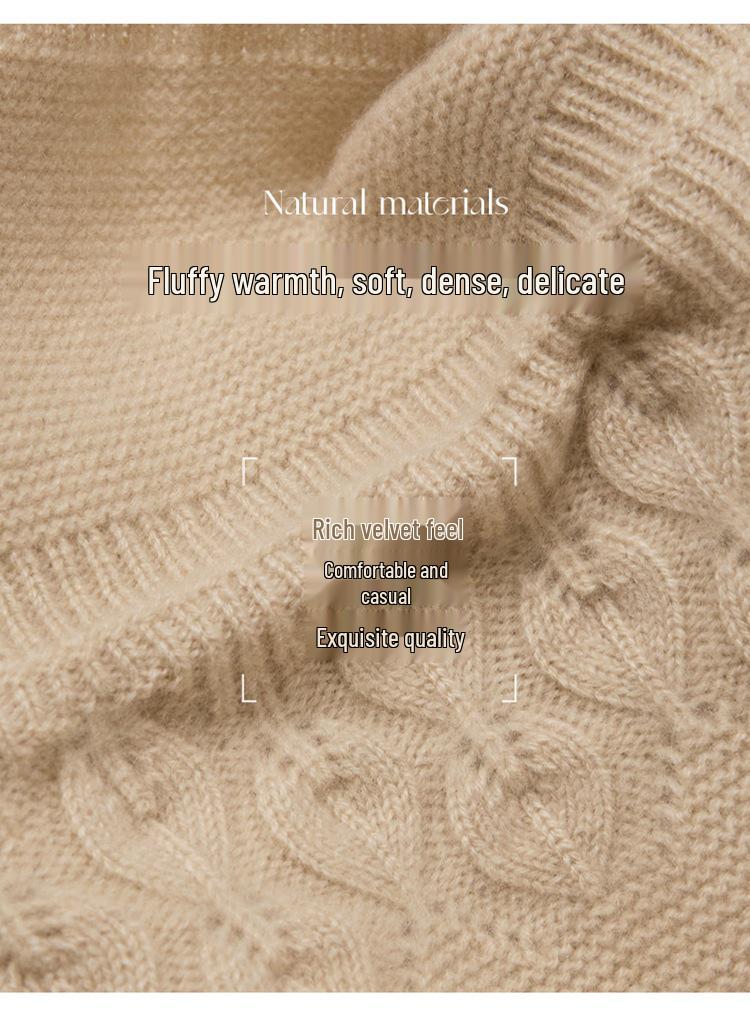 Autumn/Winter 100% Cashmere Velvet-Lined Wool Knit Hat