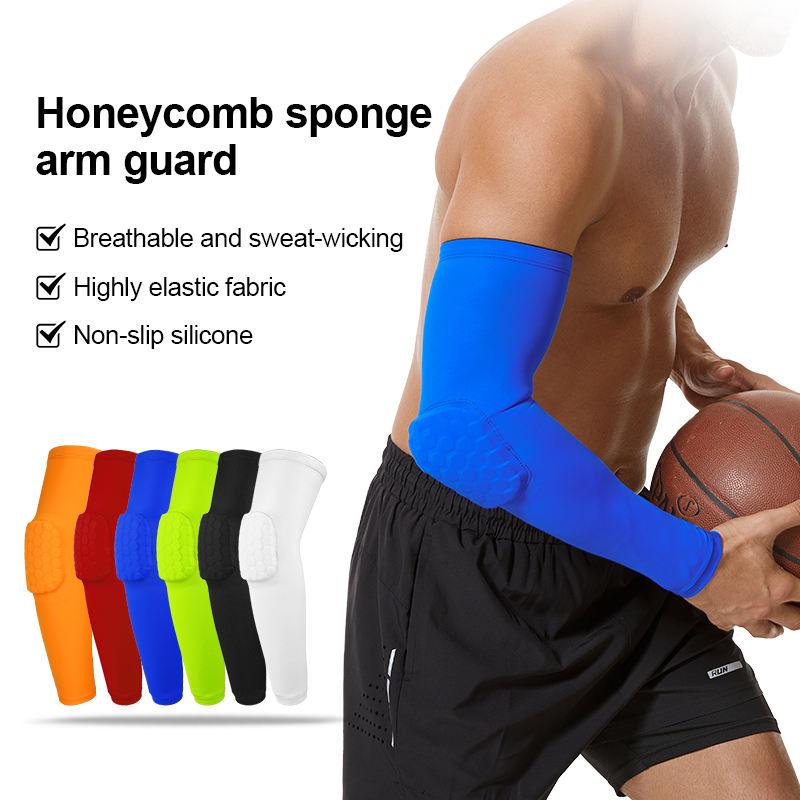 High Elastic Arm Sleeve Pads Anti-Collision Honeycomb Sport Elbow Guards Quick Dry Elbow Pad Arm Sleeve for Sports