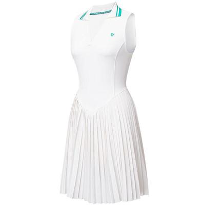 OEING Damen V-Ausschnitt Falten Tenniskleid