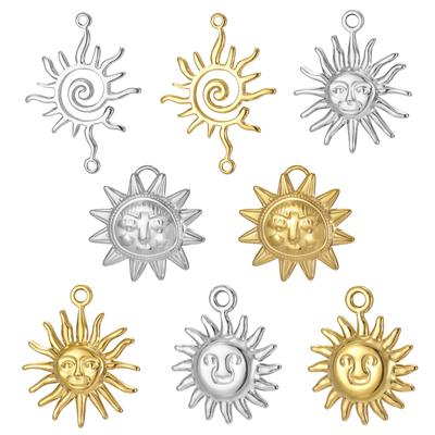 My Shape Mini Sun Charms for DIY Bracelets Stainless Steel Small Sun Linking Pendants Connector Charms for DIY Jewelry Making
