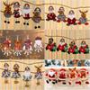 Christmas Themed Decorations Ornaments Fabric Santa Claus Reindeer Figurines Little Bear Snowman Hanging Decorations Pendant