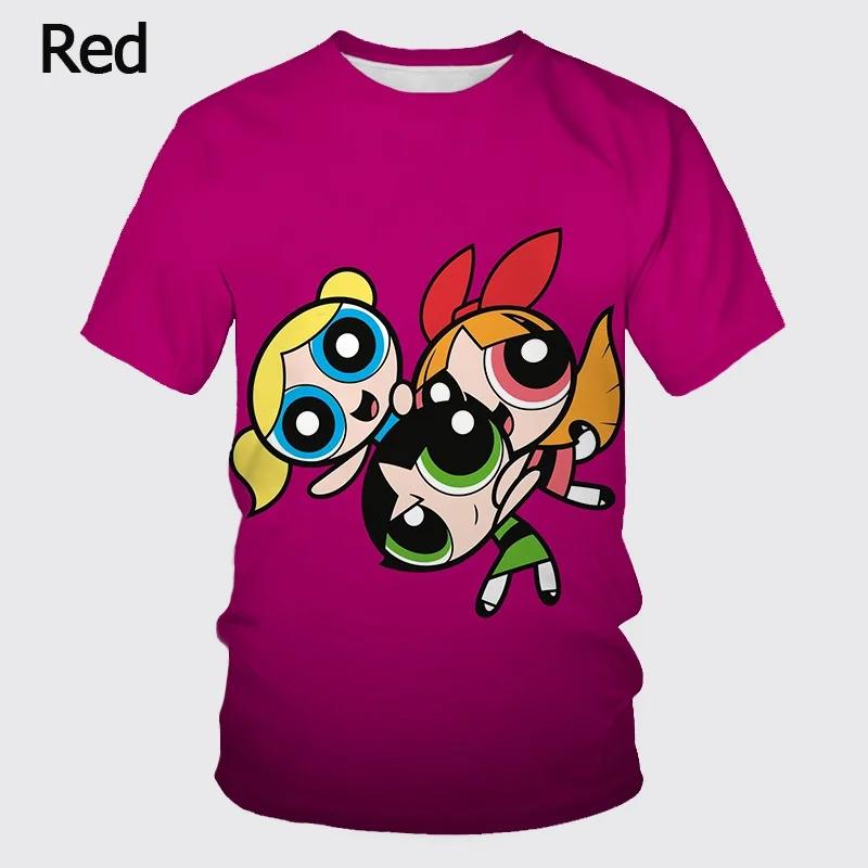 New Men Women 3D Print Cartoon the P-Powerpuff Girls Casual T Shirt Children's Cool Fashion Unisex Summer Short Sleeve Tees