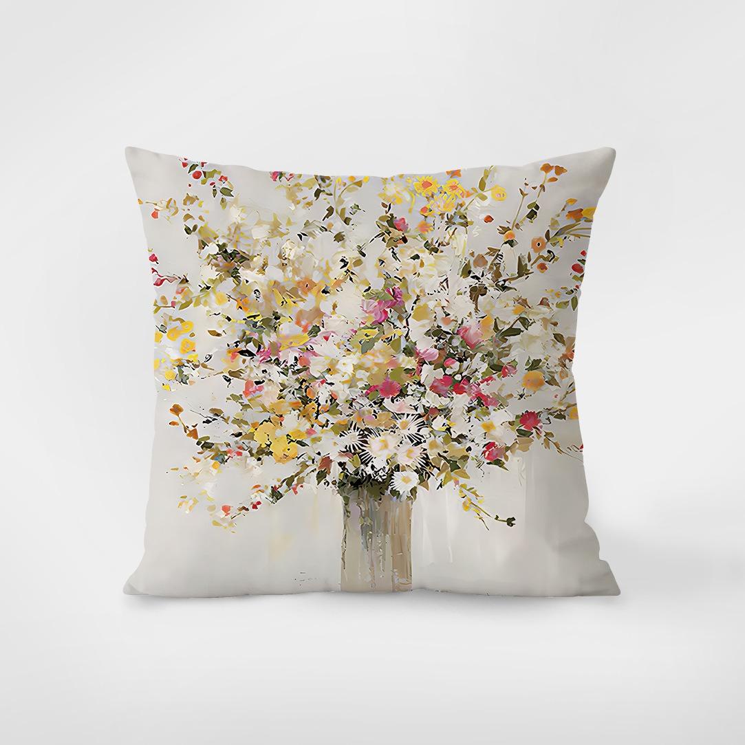 

Ваза de Style peinture à l huile, декоративная taie d oreiller, комната для дивана, салон, coussin carré 50x50cm