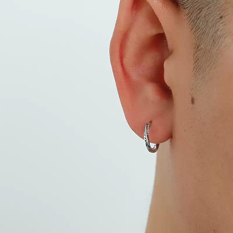 Earrings Male Retro Old Ear Buckle Personality Printed Earrings Twisted Female Couple Models Earrings Affordable Dainty Earrings Daily Wear