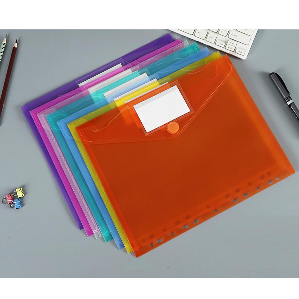 A4 File Folder Clear Document Bag Document Folder with 11 Hole Edge Paper Storage Bag School Office Supplies