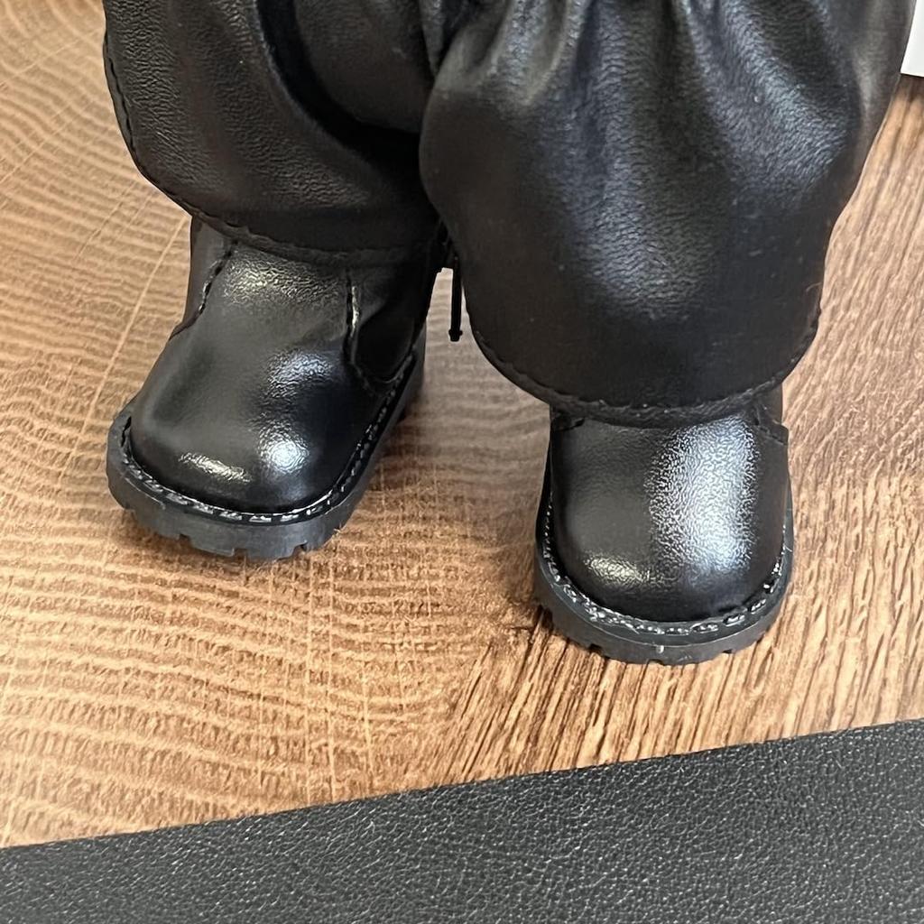 Lemonnui 20cm Plüschtier, Plüschkleidung, Stiefeletten mit Seiteneinsatz, Schuhe, Cosplay, Verkleiden, Klassisch, Baumwollpuppe, Schwarz