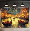 Italian Water City Photography Background Charming Venice Canal Floating Boat Banner Birthday Party Gift Backdrop Photo Studio2158