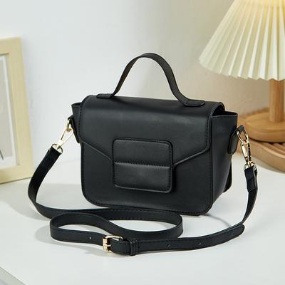 Women's High-Grade Shoulder Bag Simple Black Bag Wide Strap New