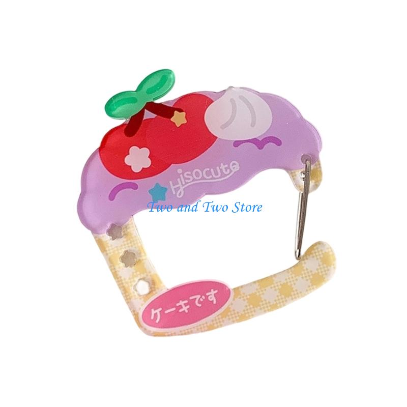 HX6F Stylish Colorful Carabiner Clip Keychain Bag Charm Acrylic Pendant for Backpack