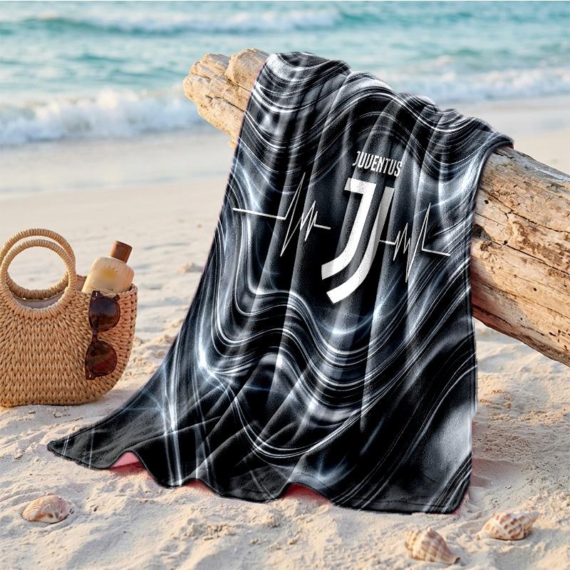 Juventus FC Baskılı Mikrofiber Plaj Havlusu Hızlı Kuruyan Emici Büyük Havlu Plaj Yüzme Seyahat İçin