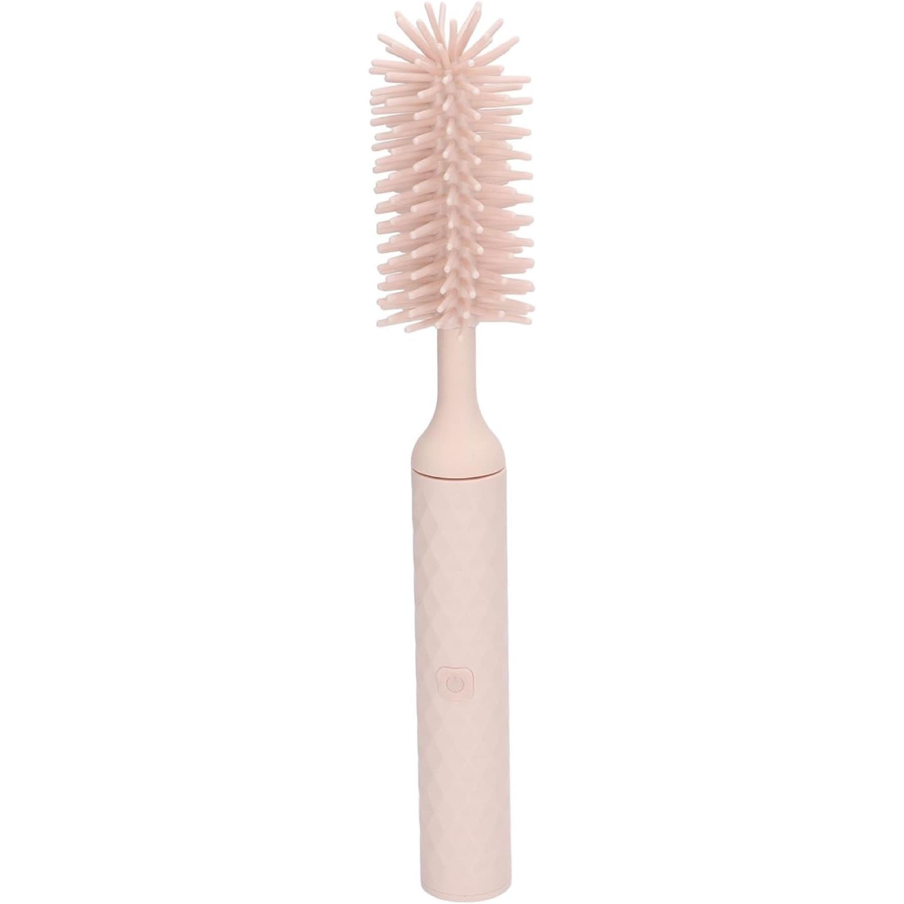 Garosa Electric Bottle Brush Electric Cleaning Brush Set Bottle Brush Pacifier Brush Straw Brush Pacifier Cleaning 2 Speeds Rotating Silicone (Pink)