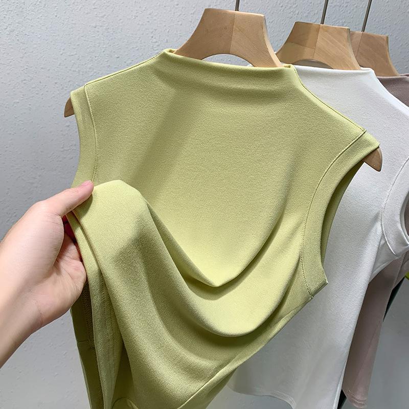 Stand-up Collar Bottoming Shirt Women's New Women's Clothing Solid Color Inner Shirt Temperament Sleeveless Vest Top