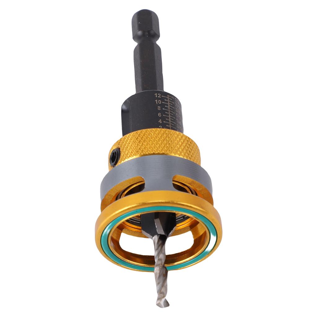 4 Flute Countersink Drill Bit Set Adjustable Depth Woodworking Countersink Drill Bit with Depth Stop