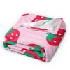 Pink Strawberry Blanket Warm Soft Funny Plush Throw Blanket For Couch Bed Decorative Flannel Bedspread Bed Cover