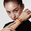 DAZZARRY Red Agate 10mm Double Power Stone Prayer 18K 15mm Natural Good and Fortune Women's Bracelet, Beads, Gold, Amber, Jadeite, Stone, Luck,