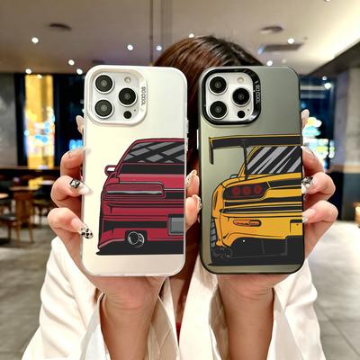 Color Phone Case For iPhone 17 16E 16 11 15 14 Pro MAX 12 13 MINI 7 8 Plus XR SE Silver IMD Cover Japan JDM Sports Cars Comic