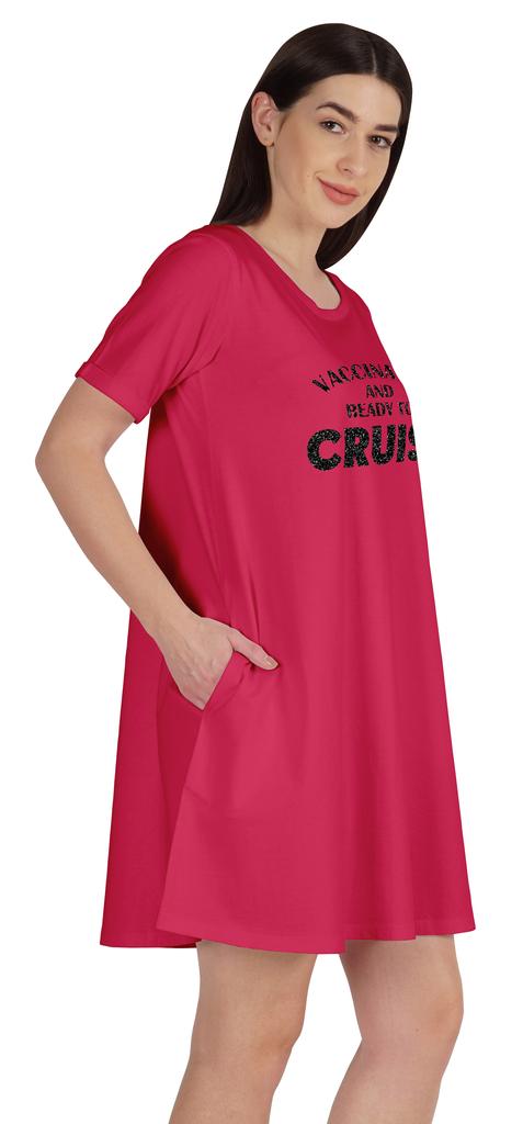 Inkmeso Vacinated And Ready To Cruise T-Shirt Casual Scoop Neck Tunic With