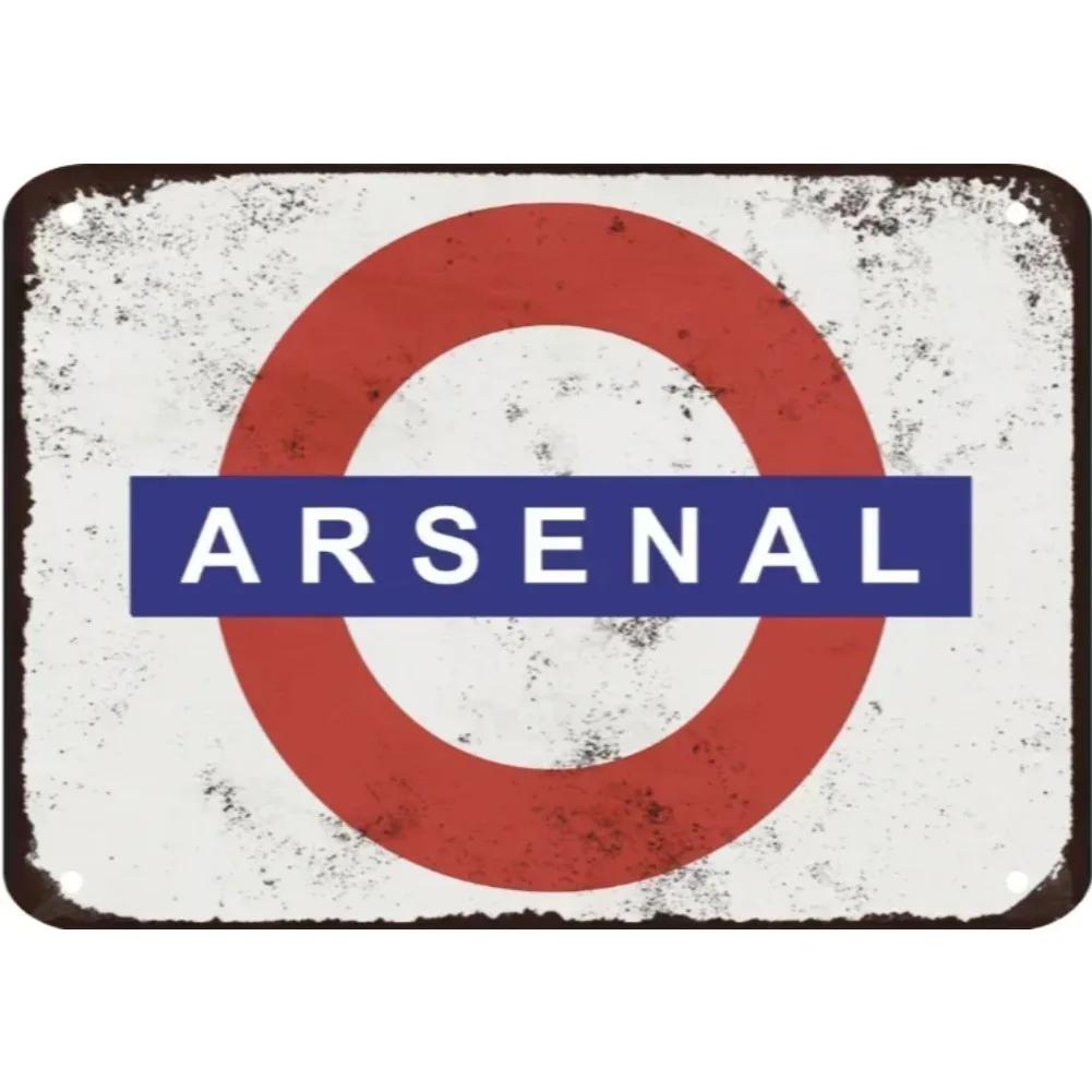 ArsenalFootballMetalPlaque Arsenal Underground Metal Sign Plaque - Football Fan Collectible Decor, Cave Arsenal Themed Wall A 20X30CM