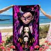 Demon Slayer Print Beach Towel, Versatile Lightweight Absorbent Beach Towel for Pool Surf Yoga Bathroom, Perfect Birthday Holiday Gift