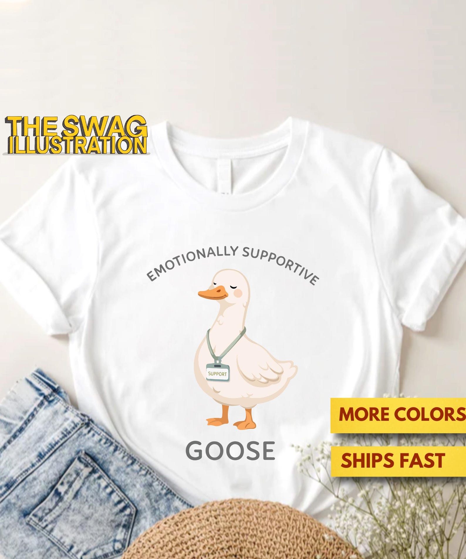 Emotionally Supportive Goose Shirt, Emotional Support Animal Shirt, Emotional Support Goose GifT shirt, Ultra Soft Tee 4XL