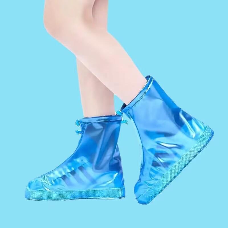 Unisex PVC Waterproof High-Top Non-Slip Shoe Covers for Travel