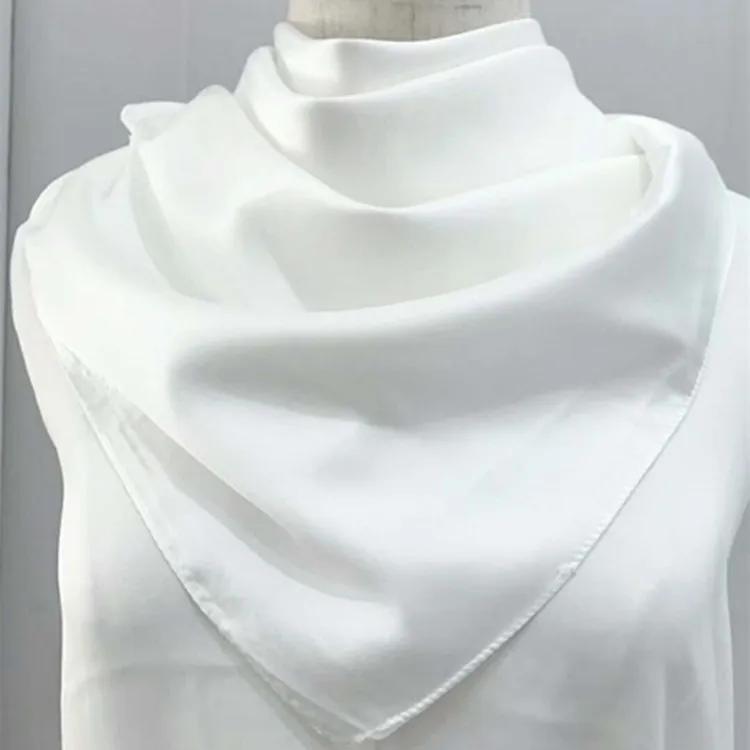 70*70cm Bandana Head Scarf For Women Silk Satin Hair Scarfs Female Cute Handkerchief Neck Scarves For Ladies Green Black White