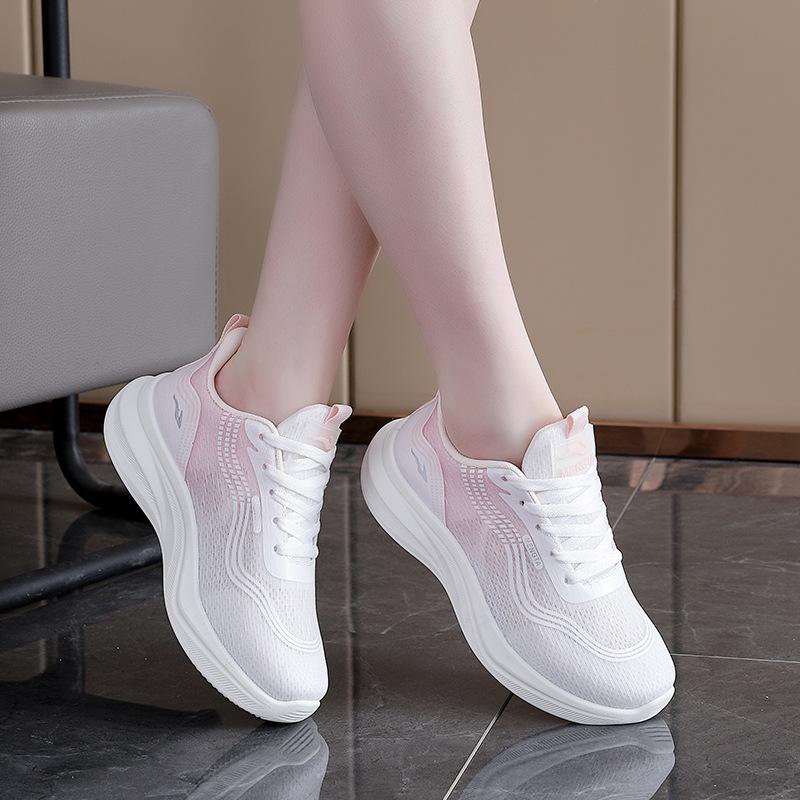 Net shoes women's 2025 spring girls mesh breathable sports shoes versatile, comfortable and lightweight fly-woven casual shoes FZ6609