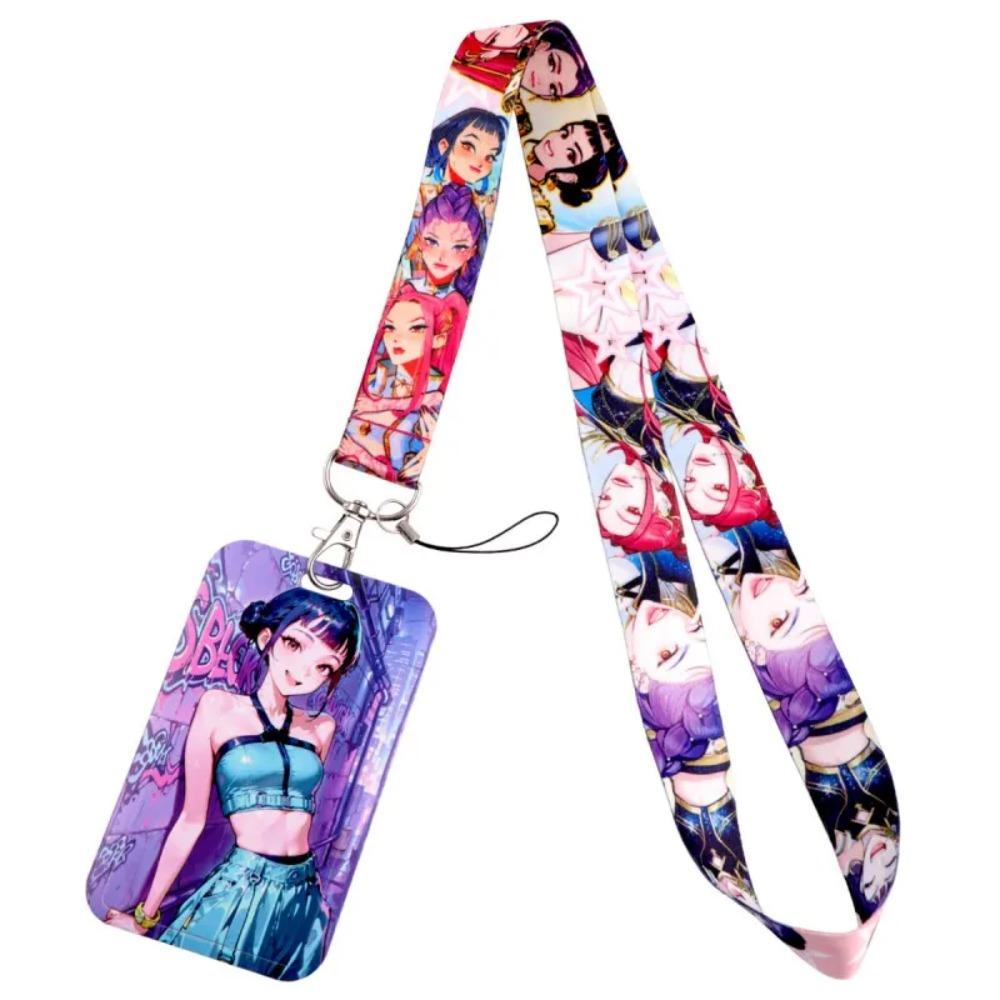 Lanyard con Ciondolo Gruppo Ragazze Demoni Kpop Portachiavi per Auto Portatessere Fan Kpop Portachiavi per Cellulare Portabadge Gioielli Regalo per Fan