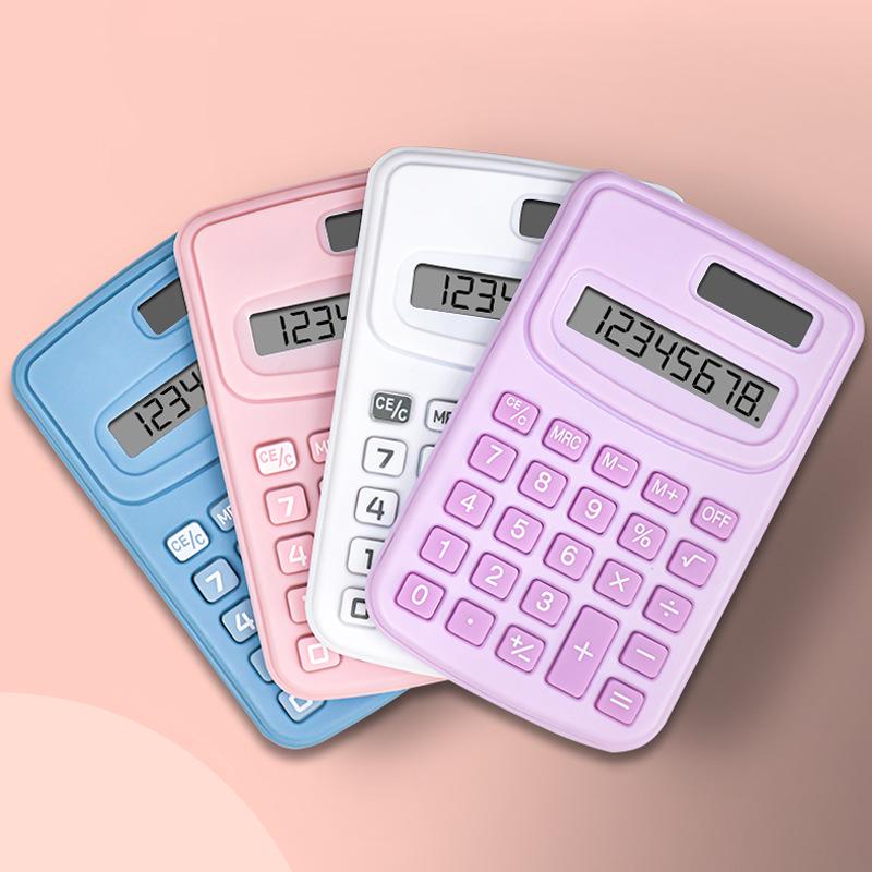 Compact Solid Color Mini Calculator K888 for Office Use