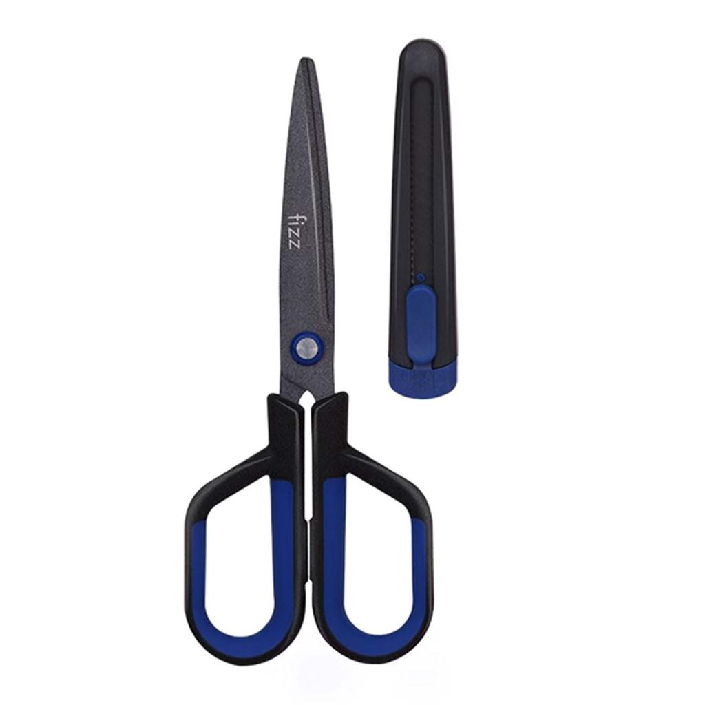 2-in-1 Multi-function Household Scissors Teflon Stainless Steel Paper Cutting Knife with Protective Cover