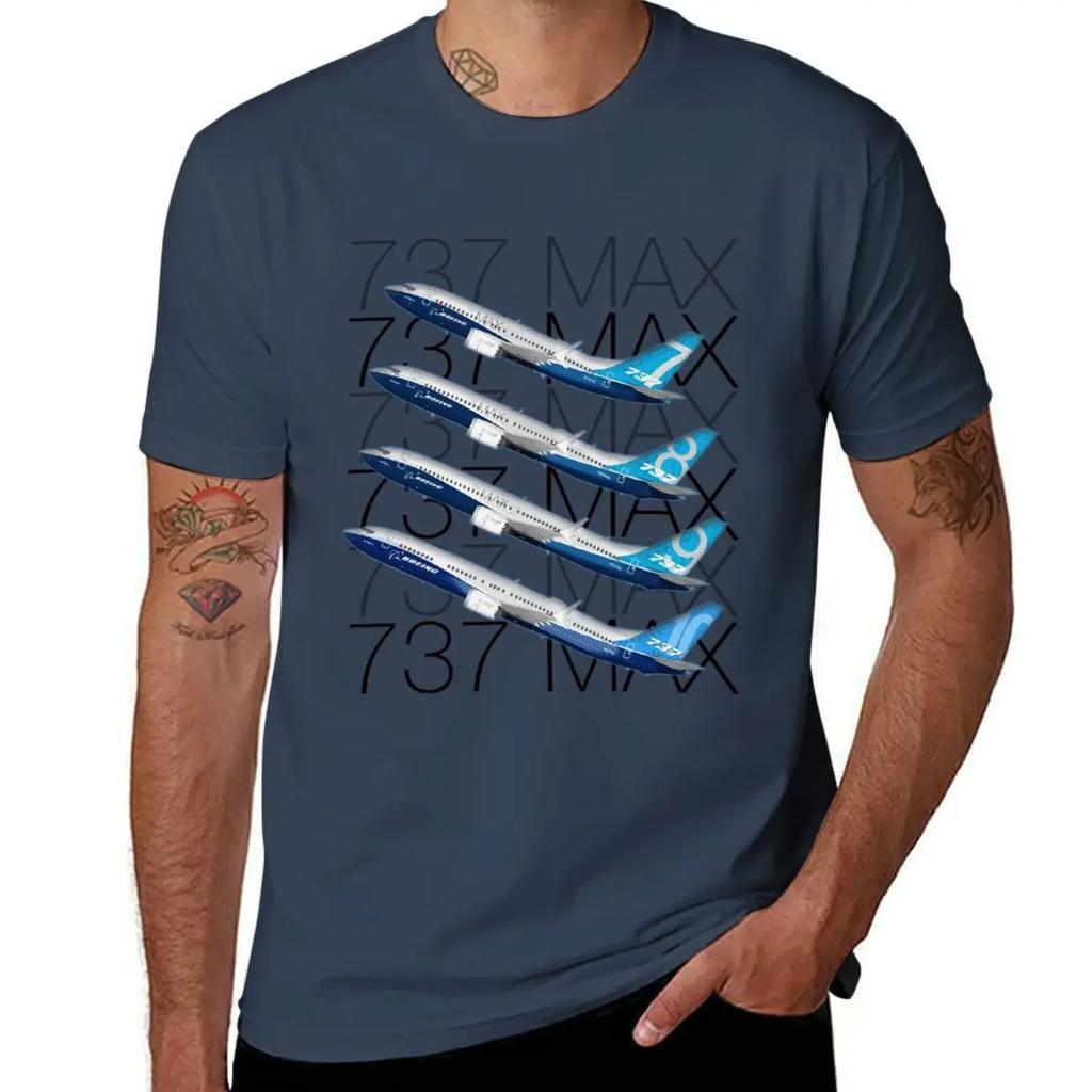 737 MAX Familiy TShirt Baggy Shirts Cute Clothes Tshirts for Men