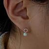 14K Round Cubic Freshwater Pearl Earrings