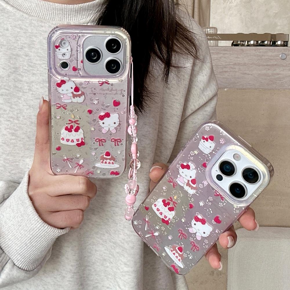 Luxury Cute Strawberry Patterned Cake KT  Sale Phone Case For iPhone 14 Pro Max 15 Pro 16 17 Pro Max Shockproof Hard Cover