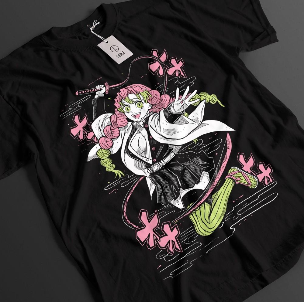 Demon Slayer Shirt Mitsuri Kanroji T-Shirt Tanjiro KNY Anime Akaza Top Muzan Tee