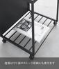 Yamazaki Jitsugyo 1821 Blindfold Separation Dust Wagon with Lid 45L 2 Separations Black W52 X D44 X H60cm Tower Trash Can with Handle and Casters