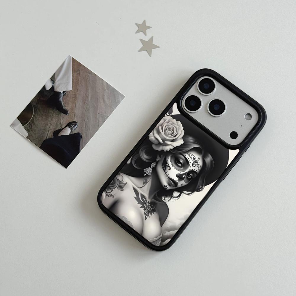 Day Of The Dead Mexican Catrina Skull Phone Case For IPhone 17 Air 16 15 14 Plus 13 12 11 Pro Max Dual Tone Hard PC Fashion Pro iPhone 13 Pro Max