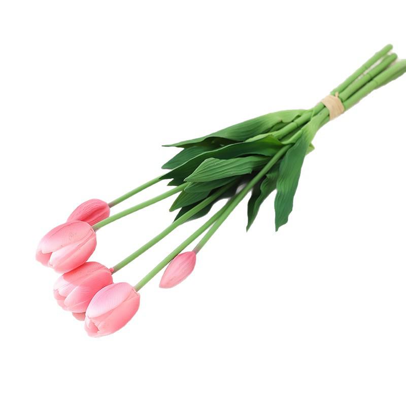 Soft Rubber Tulip Artificial Flowers for Home & Wedding Décor, Photo Props, Bouquet
